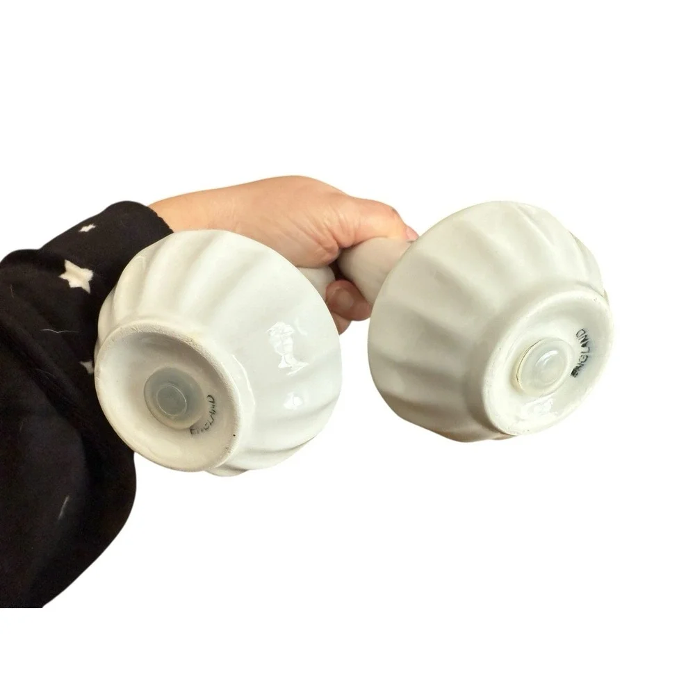 J G Meakin‎ White Ceramic Salt & Pepper Shakers-Made In England; 5.25
